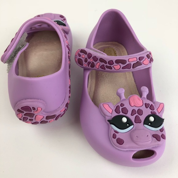 Mini Melissa Giraffe Mary Janes Shoes purple NIB - Picture 4 of 8